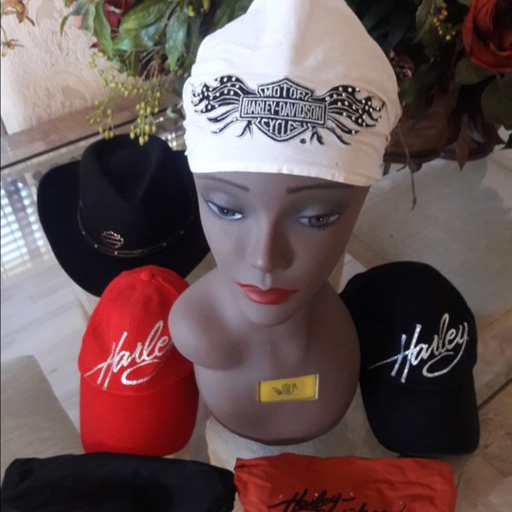 Harley Davidson white Biker Girl head scarf